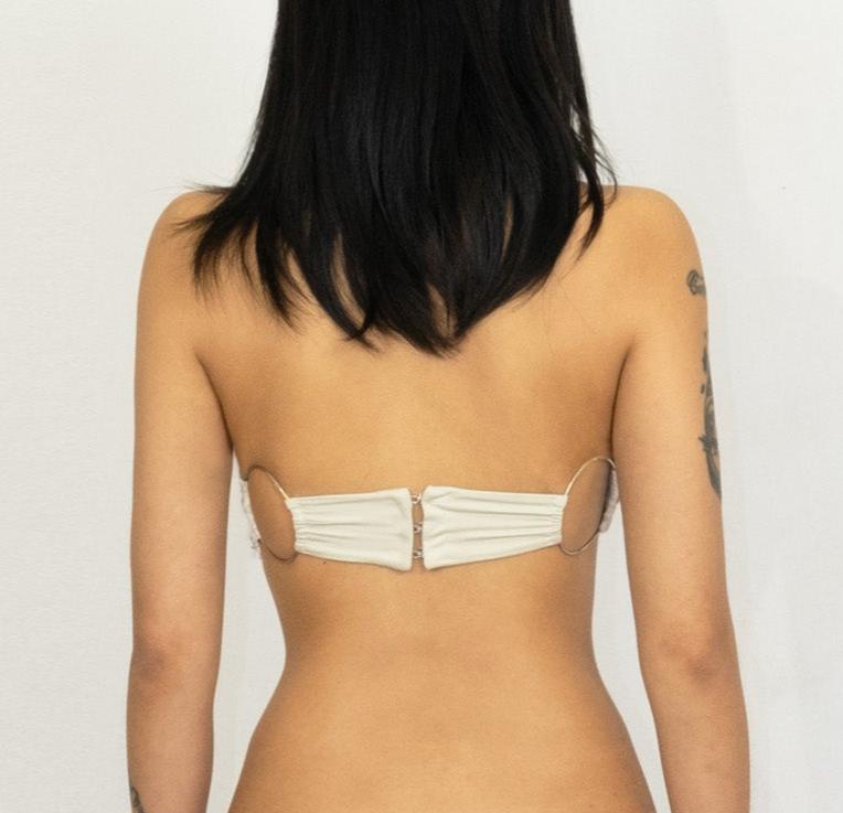 Milky snakeskin underwired bra