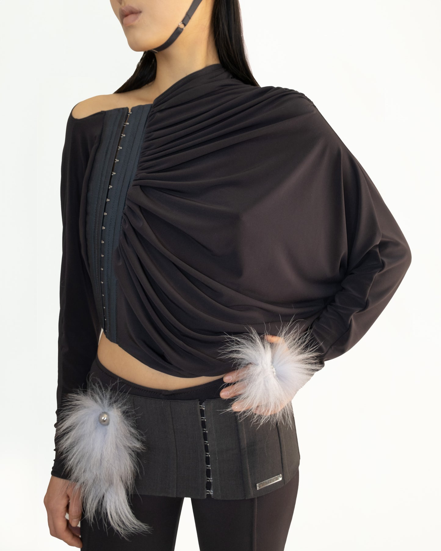 Draped cupro top