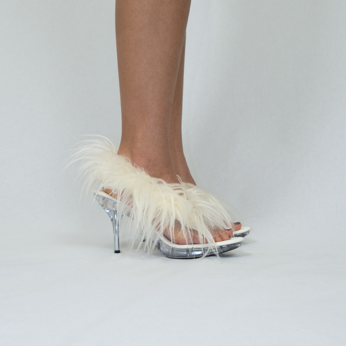 Furry plexi heels