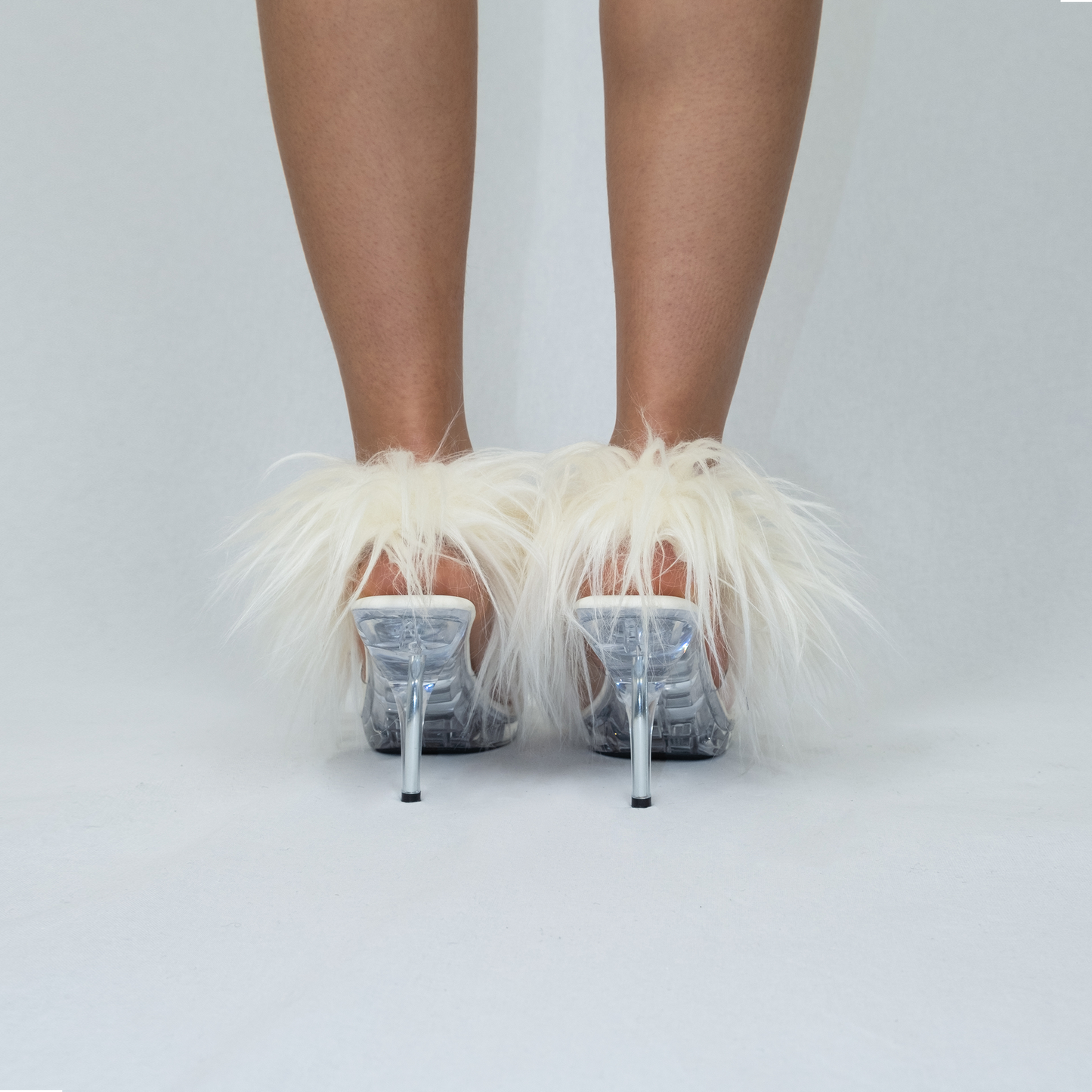 Furry plexi heels