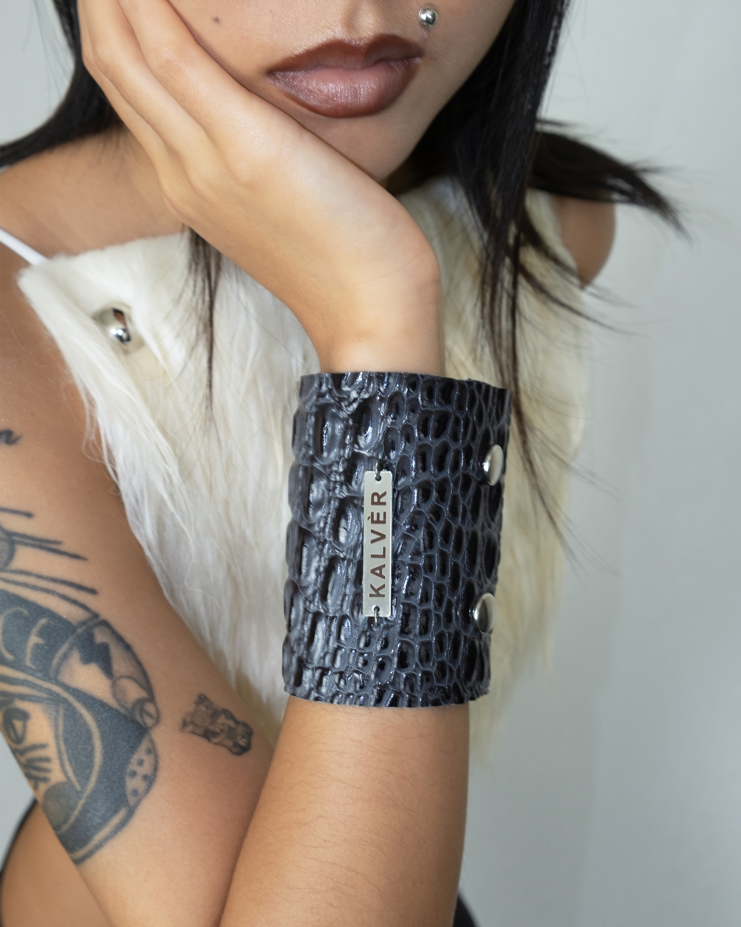 Crocodile cuff bracelet