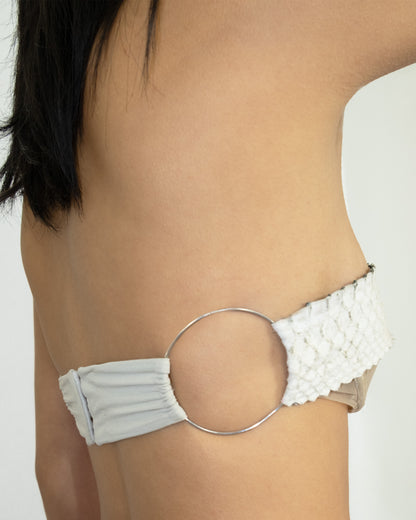 Milky snakeskin underwired bra