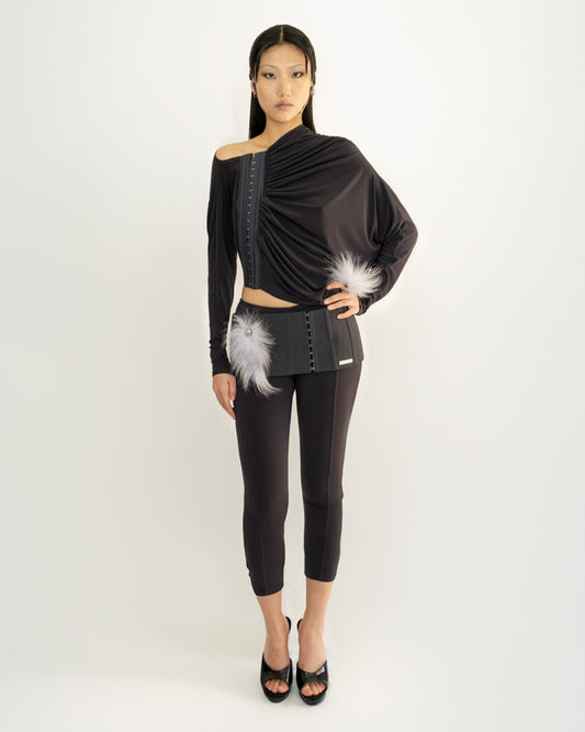 Draped cupro top