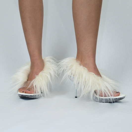 Furry plexi heels