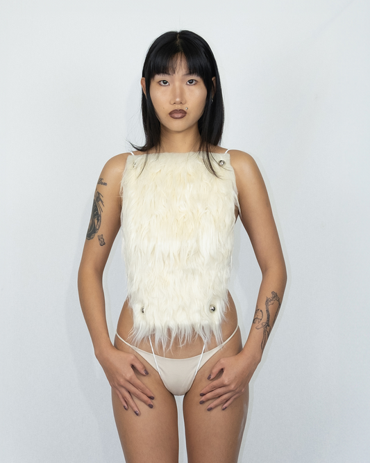 Furry backless top